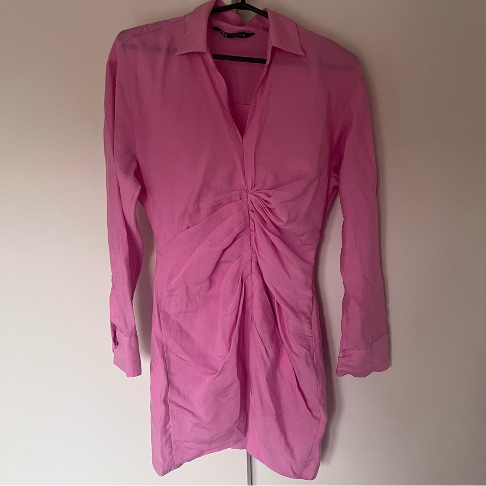 Zara mini pink dress size s long sleeve